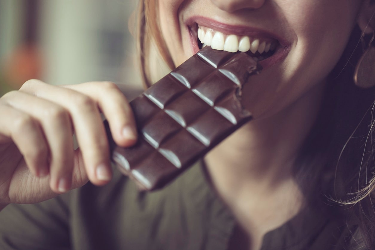 Eating chocolate